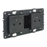 LEGRAND - Valena Next prise 2x2P+T précâblée aff appareil complet noir à vis - 741732
