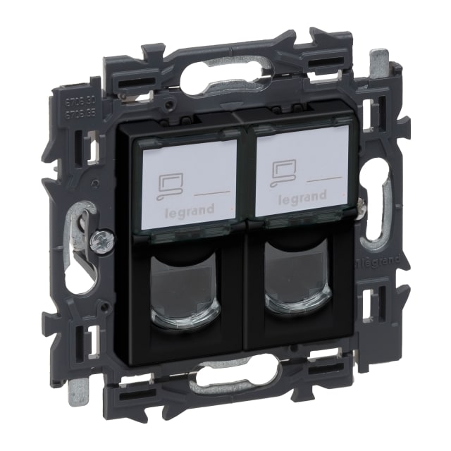 LEGRAND - Valena Next prise 2xRJ45 cat6 UTP appareil complet noir à griffes - 741771 LEGRAND - Valena Next prise 2xRJ45 cat6 UTP appareil complet noir à griffes - 741771