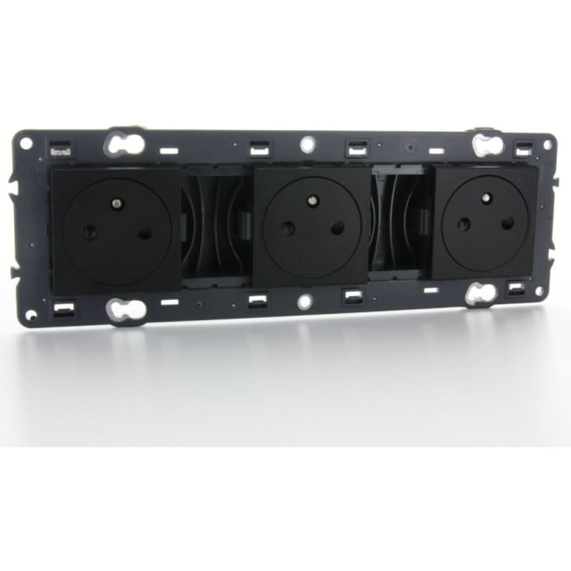 LEGRAND - Valena Next prise 3x2P+T précâblée aff appareil complet noir à vis - 741733 LEGRAND - Valena Next prise 3x2P+T précâblée aff appareil complet noir à vis - 741733