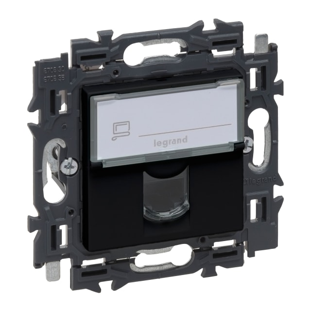 LEGRAND - Valena Next prise RJ45 cat6 UTP appareil complet noir à griffes - 741770 LEGRAND - Valena Next prise RJ45 cat6 UTP appareil complet noir à griffes - 741770