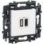LEGRAND - Valena Next prise USB double type A+C appareil complet blanc à griffes - 741536