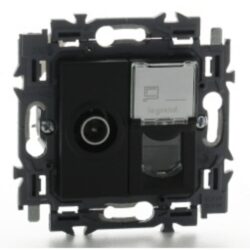 LEGRAND - Valena boite de contact combiné TV + RJ45 UTP cat6 noir - 741776