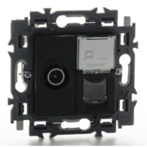 LEGRAND - Valena boite de contact combiné TV + RJ45 UTP cat6 noir - 741776