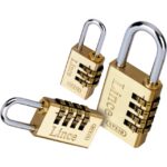 LINCE - Cadenas à combinaison - laiton - 4 roulettes chiffrées - 27