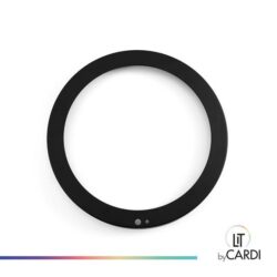 Anneau noir mat pour spot Slim PIR Ava D227 mm, configuration visible