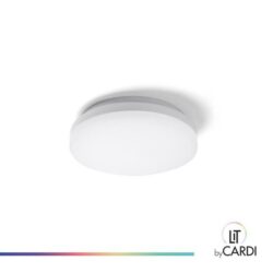 Détails visibles de Plafonnier LED IP54 avec détecteur CCT blanc 220 mm pour Plafonniers