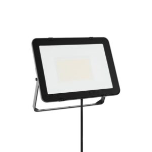 Projecteur LED extérieur noir 100W IP65 sur support métal avec câble