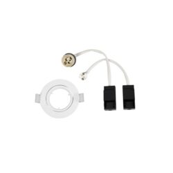 Spot encastrable blanc orientable avec douille GU10 GU5.3 et ressorts de fixation