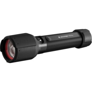 Lampe torche rechargeable noire avec tête large et corps cylindrique, 2000 lm, étanchéité IP68