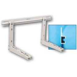Console murale laquée profil en U métallique avec bras réglables et fixation murale