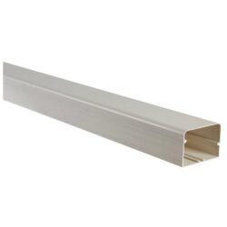 Goulotte complète ivoire 105x75 mm en aluminium avec couvercle ouvert pour câblage