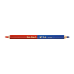 Crayon bicolore rouge bleu 18 cm, configuration visible