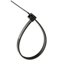 Collier de serrage noir en nylon 7,6 x 370 mm avec tête autobloquante