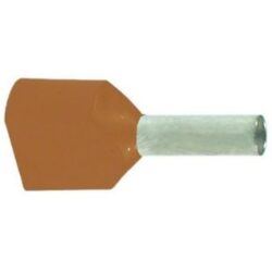 Embout de câblage double préisolé brun, configuration visible