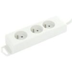 MEERV.KONTAKTDOZEN + SNOEREN 2 - bloc multiprise 3x 16A 2P+A (broche de terre) avec cordon 3m blanc - 433030130