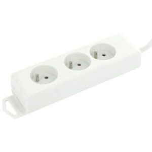 MEERV.KONTAKTDOZEN + SNOEREN 2 - bloc multiprise 3x 16A 2P+A (broche de terre) avec cordon 3m blanc - 433030130