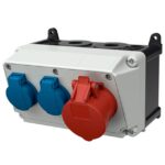 MENNEKES - Coffret combiné Amaxx avec 1x CEE 16A 5P 400V + 2x SCHUKO 16A 2P+T 230V IP44 - M910011