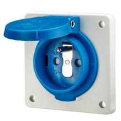 Prise de panneau 16A 230V IP44 bleue 75x75, montage Montage sur panneau