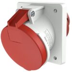 MENNEKES - Prise à encastrer 63A 5P 6H 400V rouge IP44 avec SoftCONTACT 110x106mm