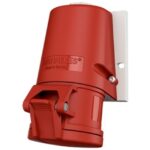 MENNEKES - Prise murale 16A 5P 6H 400V rouge IP44