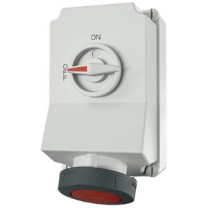 MENNEKES - Prise murale interruptible DUO 63A 4P 6H 400V rouge IP67 avec SoftCONTACT - M5110A