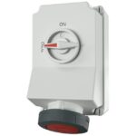 MENNEKES - Prise murale interruptible DUO 63A 5P 6H 400V rouge IP67