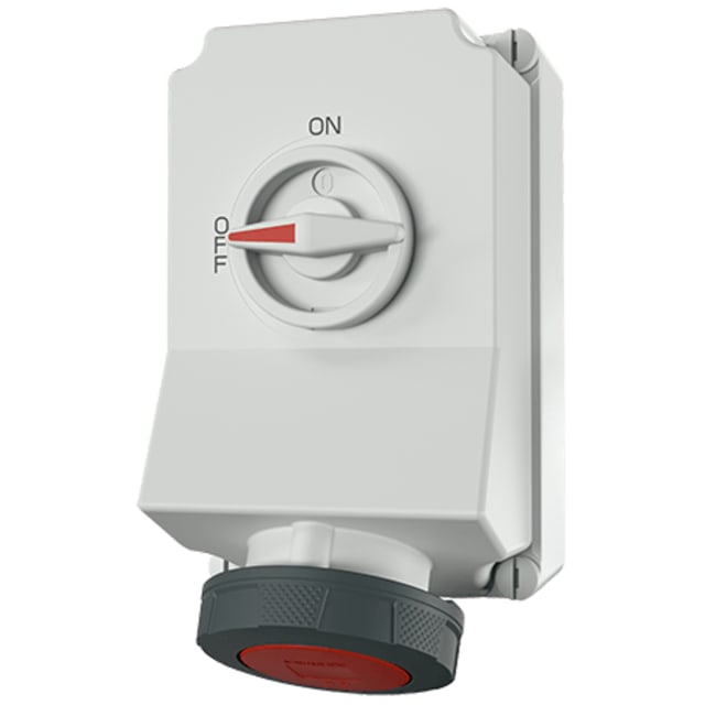 MENNEKES - Prise murale interruptible DUO 63A 5P 6H 400V rouge IP67 MENNEKES - Prise murale interruptible DUO 63A 5P 6H 400V rouge IP67