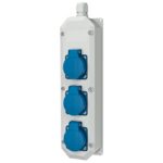 MENNEKES - Réglette 3x SCHUKO 16A 2P+T 230V avec sécurité et borniers jusqu' à 3x4 mm² - M96700NF