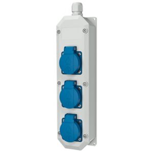 MENNEKES - Réglette 3x SCHUKO 16A 2P+T 230V avec sécurité et borniers jusqu' à 3x4 mm² - M96700NF