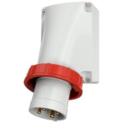 Détails visibles de Socle connecteur mural 63A 4P 400V IP67 rouge M357 pour Socles CEE