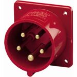 MENNEKES - Socle connecteur à encastrer 16A 5P 6H 400V rouge IP44 - M1408