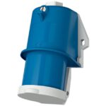 MENNEKES - Socle connecteur mural 16A 3P 6H 230V bleu IP44 avec couvercle rabattable - M847