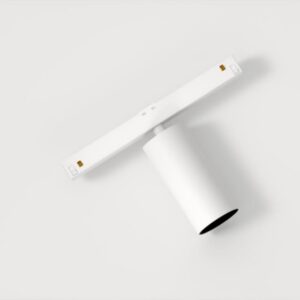 Spot rail 48V blanc orientable LED 2700K avec finition cylindrique