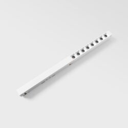 Spot LED linéaire sur rail 48V blanc 3000K, configuration visible