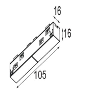 MODULAR - Pista track 48V electrical (recessed/surface) connection 180° black struc - 13411332