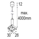 MODULAR - Pista track 48V suspension cable 4m black struc - 13411432