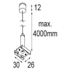 MODULAR - Pista track 48V suspension cable 4m black struc - 13411432