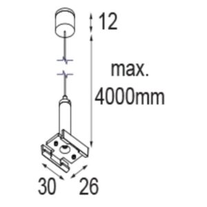 MODULAR - Pista track 48V suspension cable 4m black struc - 13411432