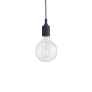 Suspension E27 bleu nuit avec ampoule LED 2W et cordon suspendu