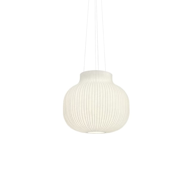 MUUTO Suspension Strand fermée 60 cm blanche Suspension blanche en métal ajouré avec diffuseur central et câbles fins