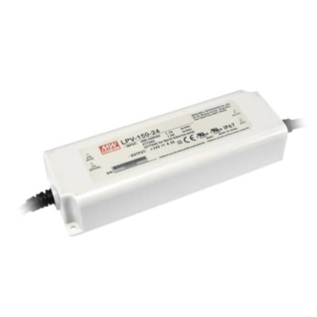 Mean Well LPV-150-24 Alimentation LED 24V Boîtier d alimentation LED étanche 24V 150W avec câbles de sortie et entrée