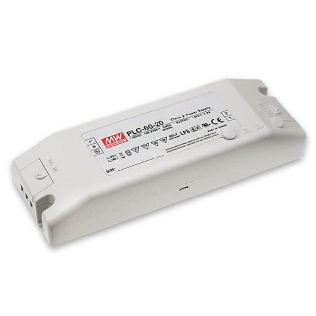 Alimentation LED Mean Well PLC-60-24 Alimentation LED 24V 60W boîtier blanc PLC-60-24 à vis