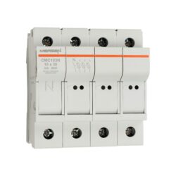 Porte-fusible modulaire 10x38 32A 3P+N, montage barre DIN