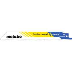 Détails visibles de Lame de scie sabre bois et métal flexible 150 mm pour Lames