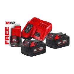 Kit batterie et chargeur 18V 5,0 Ah M18, configuration visible