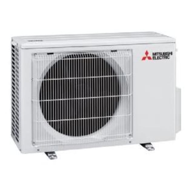 Mitsubishi Electric MUZ-LN25VGHZ2-E3 unité extérieure Unité extérieure climatisation inverter blanche avec grille frontale et ventilateur circulaire