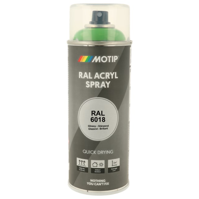 Motip - MOTIP PEINTURE RAL INDUSTRIAL VERT JAUNE RAL 6018 400 ML - MOT07127 Motip - MOTIP PEINTURE RAL INDUSTRIAL VERT JAUNE RAL 6018 400 ML - MOT07127