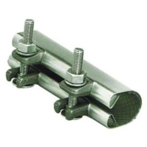 Collier de réparation inox pour tube 112 117 mm avec deux boulons de serrage