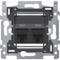 Détails visibles de Double prise RJ45 Cat 6 UTP PoE oblique à vis pour Prises RJ45 / réseau