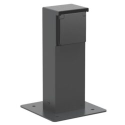 Détails visibles de Borne de jardin avec prise étanche IP55 noir pour Prise de jardin